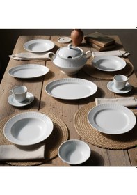 Resim Güral Porselen Sedef 82 Parça Yemek Takımı Beyaz 