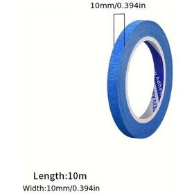Resim Gateesat 1 Rulo Mavi Maskeleme Bandı 393.7inç 10mm Kalıntısız Yırtılması Kolay Boyama Bant 