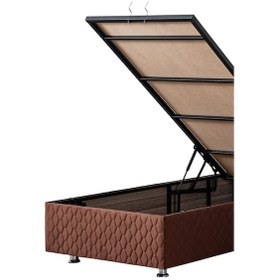 Resim Setaymobilya Baza, Tetra Koyu Kahve Tek Kişilik Baza + Başlık, Mdf, Setay 