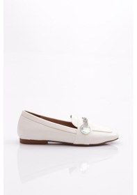 Resim Dgn 5002 Kadin Silver Taş Aksesuarli Babet 5002-1423-R8776 Beyaz 