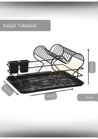 Resim Jet's Home 2 Katlı Bulas Iklık Tezgah U Stu Tabaklık Bpa Free Bulas Ik Sepeti Kalpli Siyah siyah 