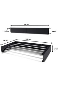 Resim Unique Design Belize 100cm Design Kurutmalık Çamaşır Askısı Duvara Monte Katlanabilir Çamaşırlık Antrasit 