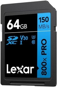 Resim Lexar 64GB 800x Pro 150Mb/s SDXC Hafıza Kartı 