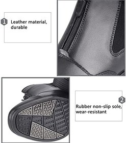 Resim LEBEE At Binicilik Botları Fermuarlı Sığır Derisi Paddock Botları Kaymaz Yürüyüş Ayakkabıları Binicilik Malzemeleri 