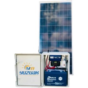 Resim Yüzüak Solar Sistem 100A Akü 250W Panelli Taşınabilir Güneş Enerji Seti Beyaz ABS Plastik 