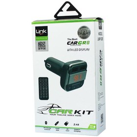Resim Linktech GR8 3.4A Şarj Destekli LCD Ekranlı Kumandalı FM Transmitter 