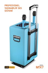 Resim Maybax Şarjlı Çift Mikrofonlu Ses Sistemi Karaoke Sistemi Taşınabilir Amfi Bluetooth Hoparlör 