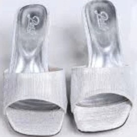 Resim Luart Gümüş Simli Topuklu Terlik Göründüğü Gibi 