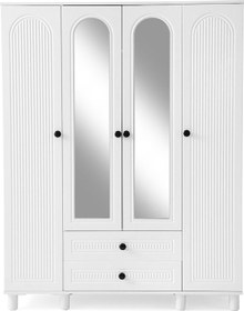 Resim Bohem Mdf 4 Kapılı Dolap-beyaz 