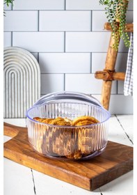 Resim Ny Home Krsital Kapaklı Yuvarlak Saklama Kabı 3 Lt Şeffaf 