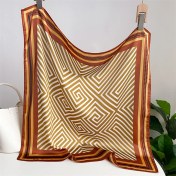 Resim Jump Rabbit Çizgili Eşarp Ipek Eşarp 70CM Küçük Kare Kafa Bandı Saç Türbanı Kravat Çanta (Yurt Dışından) 