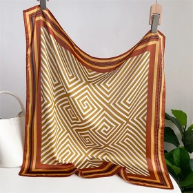 Resim Jump Rabbit Çizgili Eşarp Ipek Eşarp 70CM Küçük Kare Kafa Bandı Saç Türbanı Kravat Çanta (Yurt Dışından) 