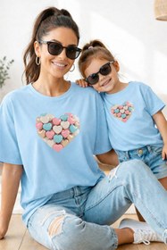 Resim genosha Anne Kız 100% Pamuk T-shirt Mama Mini Mother Daughter TEKLİ FİYAT 
