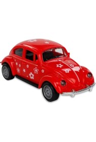 Resim Sürtmeli Desenli Kaplumbağa Araba Vosvos Araba 12 cm Kırmızı 