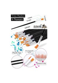 Resim Resim Fırçası 6 Numara 5 Adet Yassı Uçlu Sentetik Resim Fırça Ekonomik Suluboya Akrilik Boya Guaj Boya Yağlı Boya 