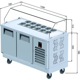 Resim Galleyz Krep & Sandviç Buzdolabı - 2 Kapılı - 150X70X133 cm 