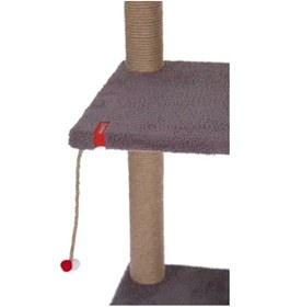 Resim Pugalo 82 Cm Krem İki Katlı Kedi Tırmalama Tahtası Catnipli Tırmalama Tahtası Antrasit 