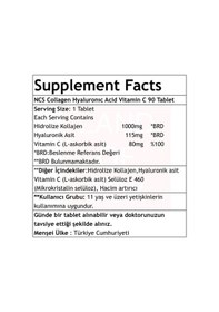 Resim Kolajen Hyaluronıc Acid Vitamin C Gluten Free 90 Tablet - Hap Kutusu 