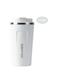 Resim Honmex 304 Paslanmaz Çelik Vakumlu İki Katlı Isı Ve Soğuk Saklama Kahve Bardakası 510ml Beyaz Büyük Boy Ofis Su Bardağı 