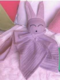 Resim Müslin Bebek Uyku Arkadaşı 4 Katlı Tavşan Organik Pudra Pembe 