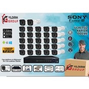 Resim 27'Li 5Mp Sony Lensli+H265 Kayıt Cihazı Full Paket 
