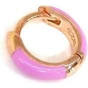 Resim Güler Yüzlü Silver Rose 8 Mm Mineli - Tek - Halka Gümüş Küpe - Lila 