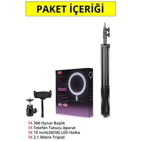 Resim Ecuy Bluetooth Kumandalı 10 Inç Ring Light Youtuber Selfie Tiktok 