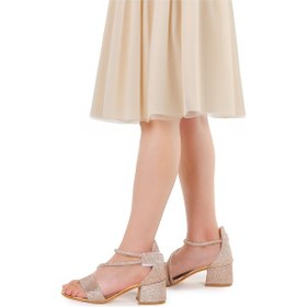 Resim Kiko Kids Pisar Günlük Kız Çocuk 4 Cm Topuklu Sandalet Abiye Ayakkabı Bakır Bakır 
