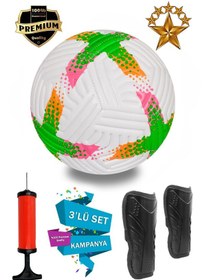 Resim Alastor Futbol Topu Pompalı Ve Tekmelik Kaliteli Beyaz - Yeşil 