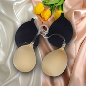 Resim 1 adet ideaCCSZ Kadınlar için Yapışkanlı Askısız Push-Up Sütyen - Görünmez Kablosuz Kaldırma Silikon & Spandex, Halter Boyun/Plunge'a Dönüştürülebilir, Düğün Elbiseleri ve Düşük Kesim Kıyafetler için Oyma Tasarım (Nude/Siyah, A-F Kup), Askısız Sütyen, Resmi İç Çamaşırı, Şeffaf Askılar, Rahat Kalıp 