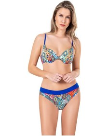 Resim Endeep Kadın Yarım Dolgulu Desenli Mavi Bikini Takımı 