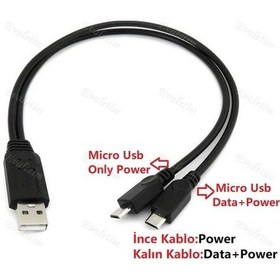 Resim Micro Usb Y Kablo Data Power Çevirici 4378A Dönüştürücü Adaptör 2 