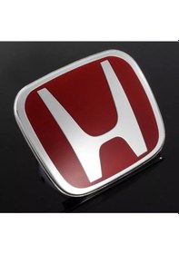 Resim Autogp Honda Civic Uyumlu Panjur Ve Bagaj Logosu Arması Kırmızı Takım 2li Set 2002 / 2006 