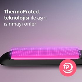 Resim Philips Saç Düzleştirici, Keratin Seramik Plaka, ThermoProtect Teknolojisi, 2 Sıcaklık Ayarı, Tuş Kilidi, 60 Saniyede Isınma, 220°C’ye Kadar Sıcaklık Ayarı, BHS375/00 