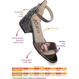 Resim Kiko Kids Sheila Günlük Kız Çocuk 3 Cm Topuklu Sandalet Abiye Ayakkabı Gümüş 