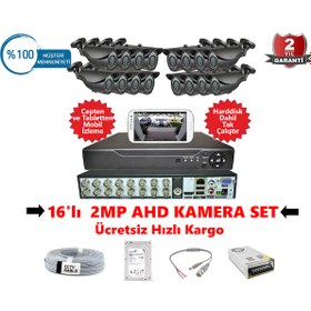 Resim 16 Kameralı 3 Mp Sony Lens 1080P Ahd Dvr Xmeye 2 Tb Hdd Dahil 
