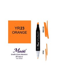 Resim Çift Uçlu Marker Grafik Çizim Kalemi 23 Turuncu 