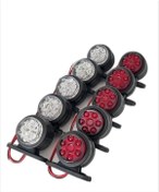 Resim POLATLI OTO AKSESUAR (10 Adet) Mercekli Mini Takoz 12 Ledli Kırmızı-beyaz 12v-24v 