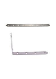 Resim 125x75mm L Şekli Paslanmaz Çelik Raf Köşe Desteği Köşebent Ve Metal 8 Delik 250mm 