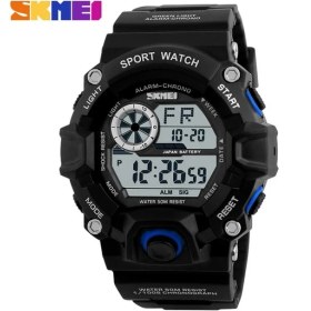 Resim Hanyang Mavi Skmeı Açık Spor Izle Erkekler Çalar Saat 5bar Su Geçirmez Askeri Saatler LED Ekran Şok Dijital Saat Reloj Hombre (Yurt Dışından) 