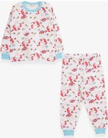 Resim Breeze Kız Çocuk Pijama Takımı Unicorn Desenli Ekru (1.5-5 Yaş) (550008603) 