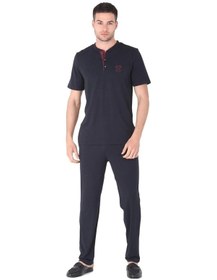 Resim D's Damat 221003 Pijama Takımı 3'lü Set Lacivert 