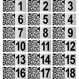 Resim Özarslan Dizayn Metal Kapı Masa Dolap Posta Kutusu Numarası 7X14 cm Gümüş Renk (1…18) 