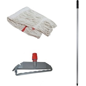 Resim Sska Cod-ex Geniş Islak Paspas Mop Takımı Seti Geniş Islak Mop Başlığı 10'lu + Metal Sap + Mop Tutucu 