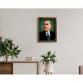 Resim Bk Home Atatürk Tasarımlı Doğal Masif Ahşap Çerçeveli Tablo 45X65 (551057582) 