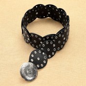 Resim 1 Adet Vintage Bohemian Kemer Tokası - Metalik Perçinli ve Alaşımlı Merkez, Siyah, Günlük Kullanım, Randevular ve Seyahat için Unisex Aksesuar 