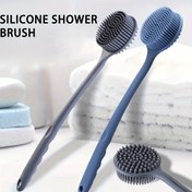Resim Silikon Sırt Fırçası Banyo Fırçası - Uzun Saplı Duş Vücut Temizleyici Erkekler ve Kadınlar İçin - Derin Temizlik ve Peeling için Yumuşak Banyo Aksesuarı 