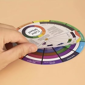 Resim Sanatçılar için Taşınabilir Renk Tekerleği Kılavuzu - İki Yüzeyli, Döner Palet Şeması Kolay Pigment Karıştırma & Boyama için - Makyaj ve Sanat Dersleri için İdeal 