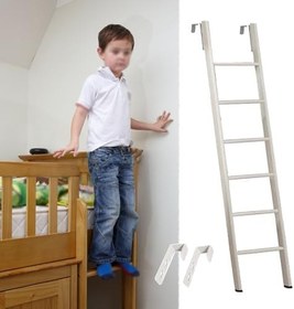 Resim Yatak Merdiveni Yatakhane Çiftlik Evi Çift Kişilik Yatak Ranza Merdiveni, Kaymaz Ayaklı Çocuk Yetişkin Metal Ranza Merdivenleri, Değiştirilebilir Kısa Karavan Tırmanma Merdiveni Yerden(180cm/71") 