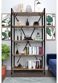 Resim Evdesa Kapadokya Kitaplık Dekoratif Raf 180X90 Cm 5 Raflı 